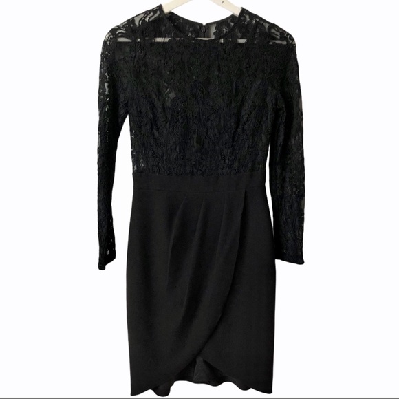 Aidan Mattox Lace Illusion Tulip Dress Cocktail 4 - Picture 6 of 14